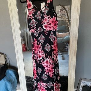 Floral black maxi dress new with tags